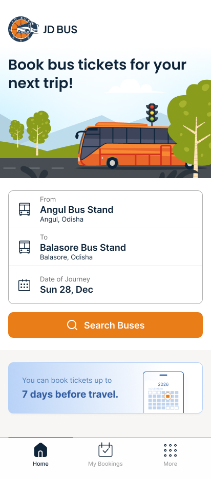 Bus - Booking Screen